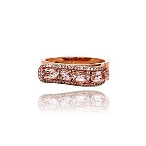 Morganite and Diamond Ring in 14K Rose Gold